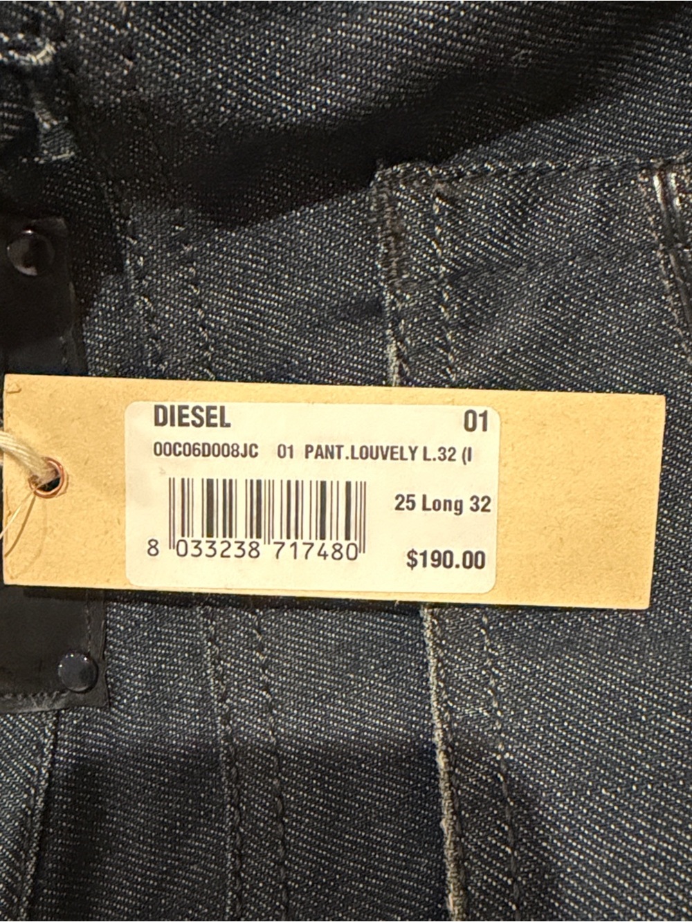 Diesel Louvely - Wash 8JC - Dark Indigo Flared Women's Denim. Made in Italy - Picture 11 of 12